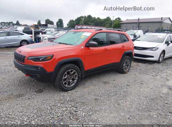 1C4PJMBX1MD230612 2021 JEEP CHEROKEE Orange Առջևի ձախ երեք քառորդ տեսարան