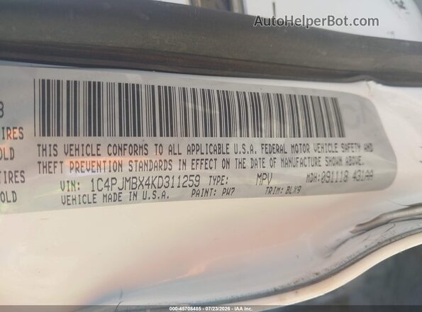 1C4PJMBX4KD311259 2019 JEEP CHEROKEE White Շարժիչի բաժամունքի տեսք