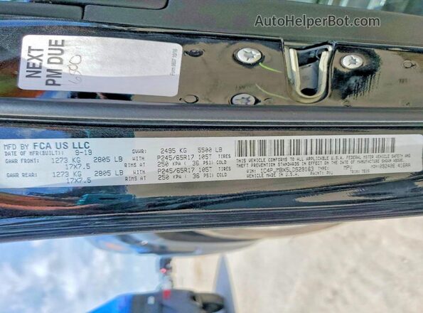 1C4PJMBX5LD529163 2020 JEEP CHEROKEE Черный Панорамный вид салона 360°