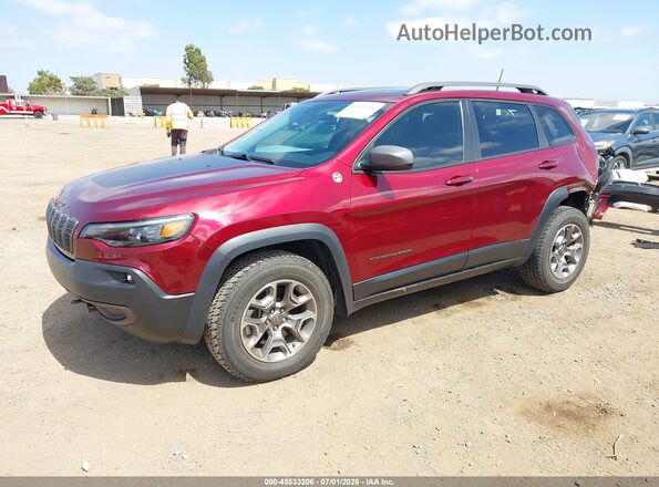1C4PJMBX9MD166965 2021 JEEP CHEROKEE Red Առջևի ձախ երեք քառորդ տեսարան