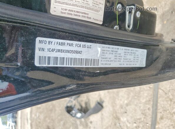 1C4PJMBXXND509042 2022 JEEP CHEROKEE Black Widok naklejki z numerem VIN