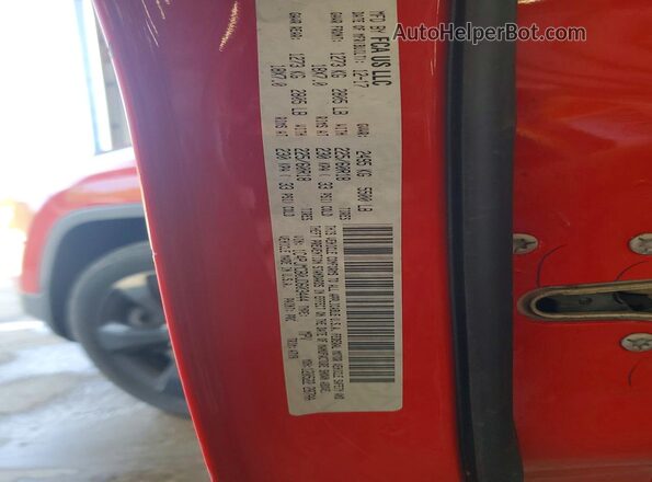 1C4PJMCB0JD603444 2018 JEEP CHEROKEE Red VIN կոդի պիտակի տեսք