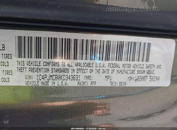 1C4PJMCB0KD343631 2019 JEEP CHEROKEE Green Vista del compartimento del motor