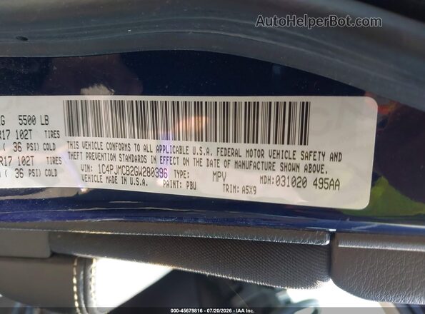 1C4PJMCB2GW280396 2016 JEEP CHEROKEE Blue Widok komory silnika