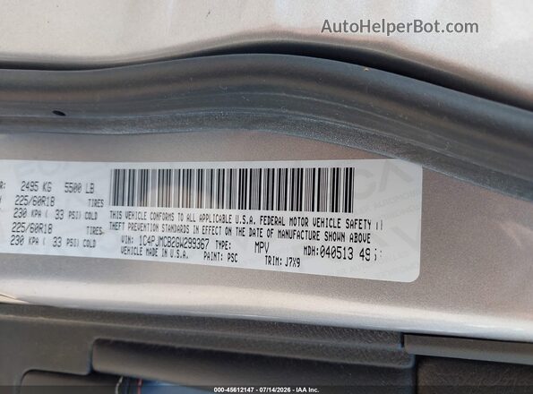 1C4PJMCB2GW299367 2016 JEEP CHEROKEE Silver Vista del compartimento del motor