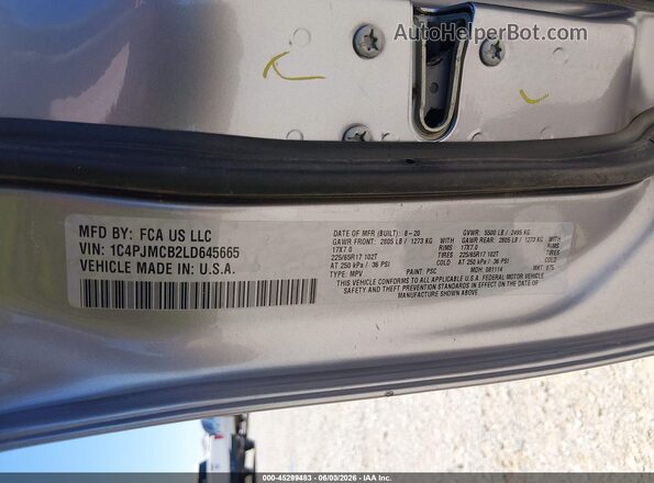 1C4PJMCB2LD645665 2020 JEEP CHEROKEE Серый Вид подкапотного пространства
