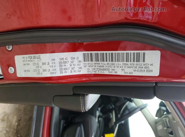 1C4PJMCB3HW608703 2017 JEEP CHEROKEE Red VIN კოდის სტიკერის ხედი