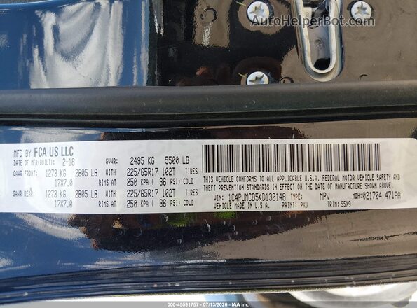 1C4PJMCB5KD132148 2019 JEEP CHEROKEE Черный Вид подкапотного пространства