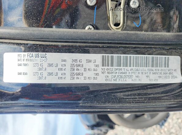 1C4PJMCB6JD575357 2018 JEEP CHEROKEE Black Панорамний вид салону 360°