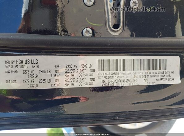1C4PJMCB7KD464091 2019 JEEP CHEROKEE Черный Вид подкапотного пространства