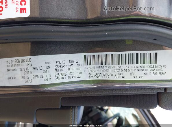 1C4PJMCB9HW576016 2017 JEEP CHEROKEE Gray Engine compartment view