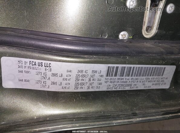 1C4PJMCB9KD228896 2019 JEEP CHEROKEE Зеленый Вид подкапотного пространства