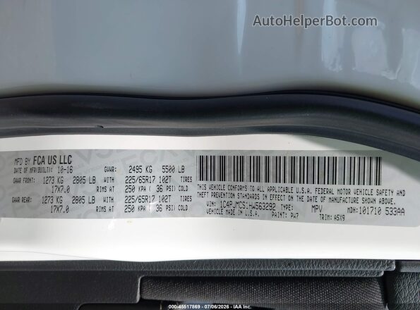 1C4PJMCS1HW563292 2017 JEEP CHEROKEE White Вид підкапотного простору