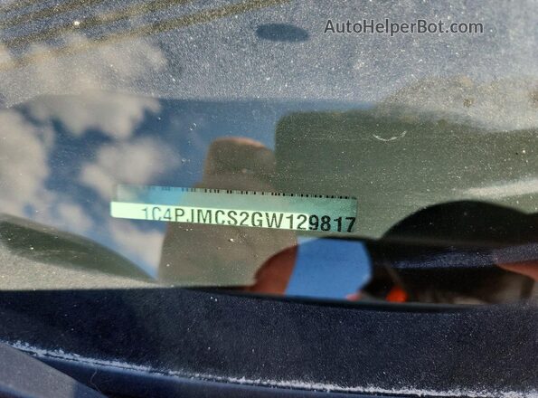 1C4PJMCS2GW129817 2016 JEEP CHEROKEE White Vista de la etiqueta del VIN