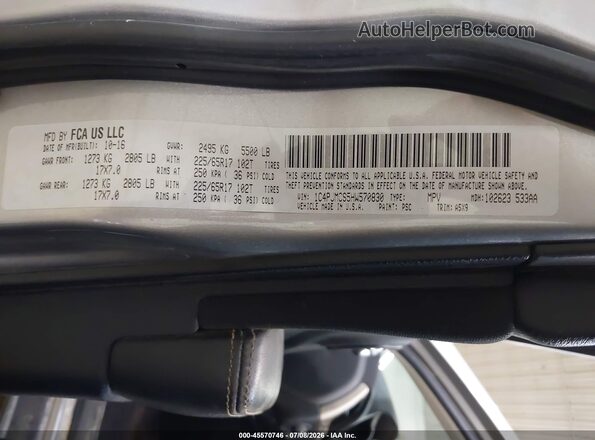 1C4PJMCS5HW570830 2017 JEEP CHEROKEE Silver Շարժիչի բաժամունքի տեսք