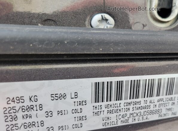 1C4PJMCX3JD586893 2018 JEEP CHEROKEE Gray ძრავის განყოფილების ხედი