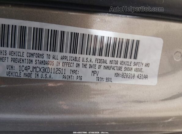 1C4PJMCX3KD112511 2019 JEEP CHEROKEE Серый Вид подкапотного пространства