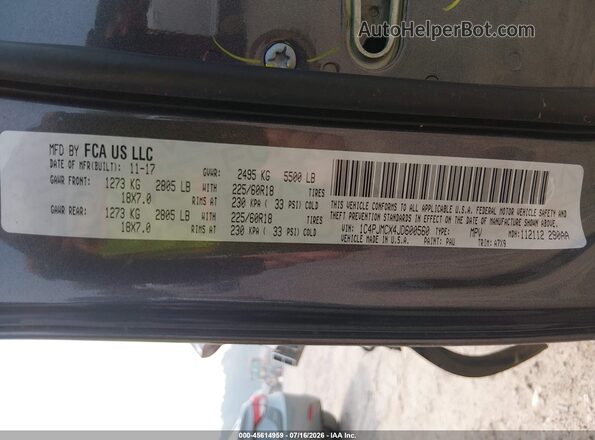 1C4PJMCX4JD600560 2018 JEEP CHEROKEE Серый Вид подкапотного пространства