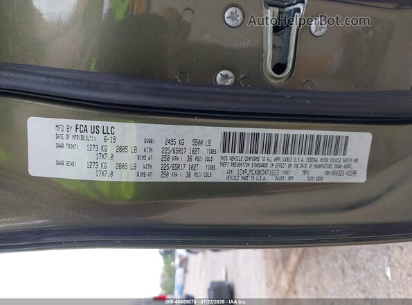 1C4PJMCX8KD471613 2019 JEEP CHEROKEE Green Widok komory silnika