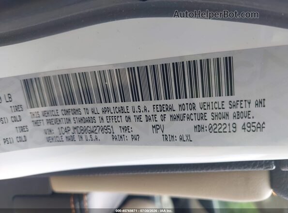 1C4PJMDB0GW270951 2016 JEEP CHEROKEE White Widok komory silnika