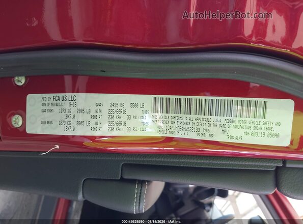 1C4PJMDB4HW532133 2017 JEEP CHEROKEE Red Vista del compartimento del motor