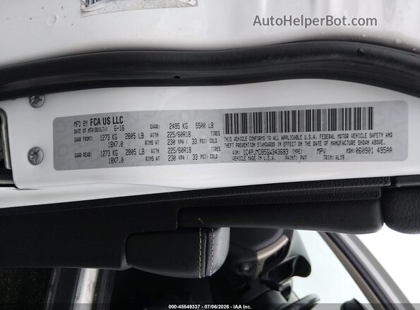 1C4PJMDB5GW343683 2016 JEEP CHEROKEE White Vista del compartimento del motor