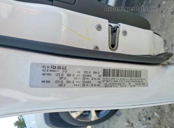 1C4PJMDN7KD133732 2019 JEEP CHEROKEE White Вид наклейки з VIN-кодом