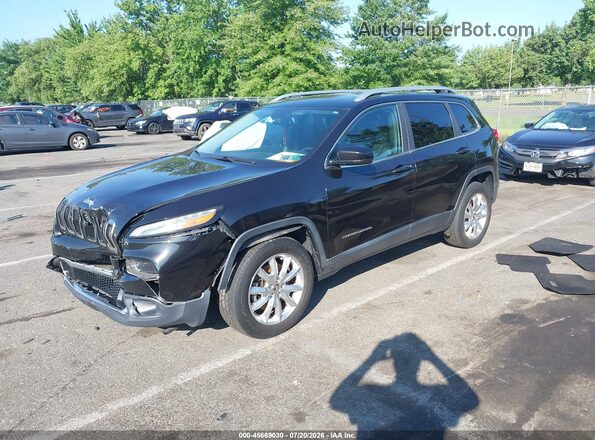 1C4PJMDS2GW181852 2016 JEEP CHEROKEE Black წინა მარცხენა ხედი სამი მეოთხედიდან