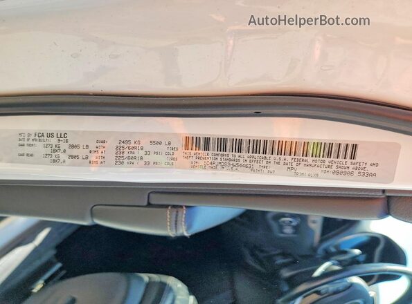 1C4PJMDS3HW544631 2017 JEEP CHEROKEE White Вид наклейки з VIN-кодом