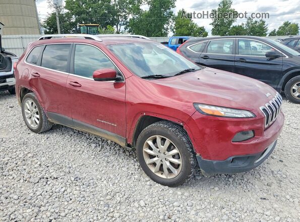 1C4PJMDSXHW521590 2017 JEEP CHEROKEE Красный Передняя правая четверть