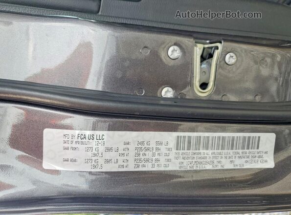 1C4PJMDX0KD354235 2019 JEEP CHEROKEE Gray Панорамний вид салону 360°