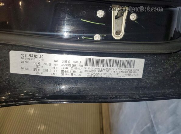 1C4PJMDX1KD119293 2019 JEEP CHEROKEE Black Widok naklejki z numerem VIN