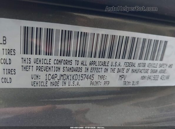 1C4PJMDX1KD157445 2019 JEEP CHEROKEE Green Widok komory silnika