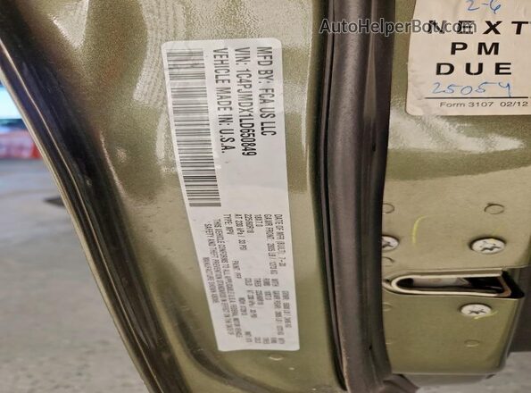 1C4PJMDX1LD650849 2020 JEEP CHEROKEE Green Widok wnętrza 360 stopni