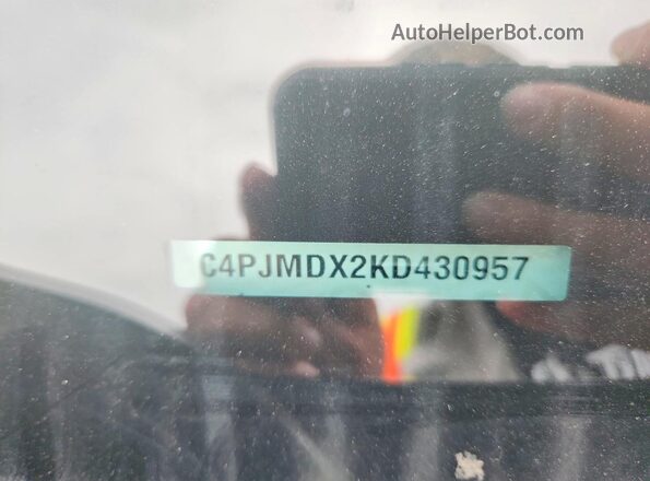 1C4PJMDX2KD430957 2019 JEEP CHEROKEE Black VIN կոդի պիտակի տեսք