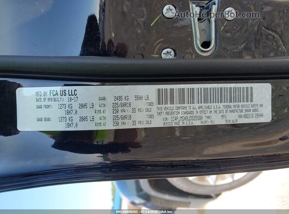 1C4PJMDX9JD525580 2018 JEEP CHEROKEE Черный Вид подкапотного пространства