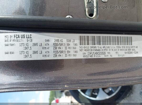 1C4PJMJN9KD233528 2019 JEEP CHEROKEE Gray Widok komory silnika