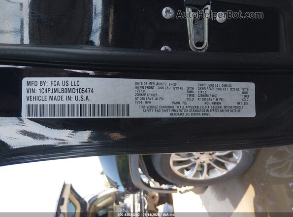 1C4PJMLB0MD105474 2021 JEEP CHEROKEE Черный Вид подкапотного пространства