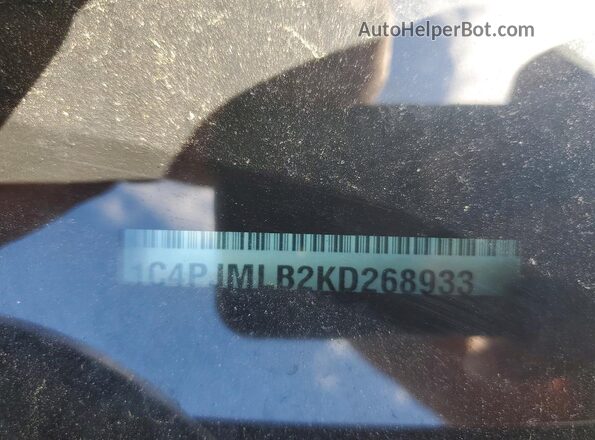 1C4PJMLB2KD268933 2019 JEEP CHEROKEE Gray Вид наклейки з VIN-кодом