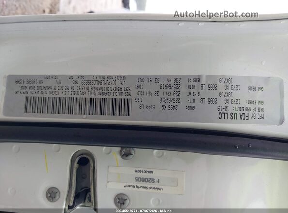 1C4PJMLB4LD539699 2020 JEEP CHEROKEE White Vista del compartimento del motor