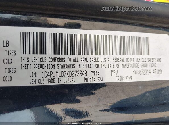 1C4PJMLB7KD273643 2019 JEEP CHEROKEE Gray Շարժիչի բաժամունքի տեսք