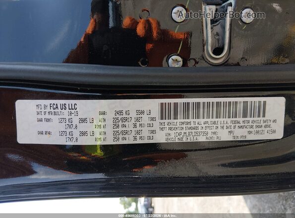 1C4PJMLB7LD537350 2020 JEEP CHEROKEE Black Շարժիչի բաժամունքի տեսք