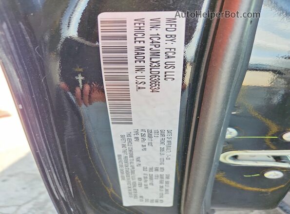 1C4PJMLX3LD636534 2020 JEEP CHEROKEE Black Widok naklejki z numerem VIN