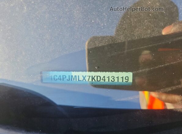 1C4PJMLX7KD413119 2019 JEEP CHEROKEE Gray Vista de la etiqueta del VIN