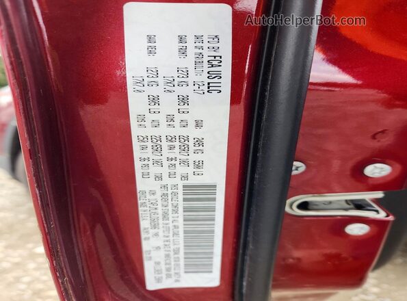 1C4PJMLX9JD602806 2018 JEEP CHEROKEE Burgundy VIN կոդի պիտակի տեսք