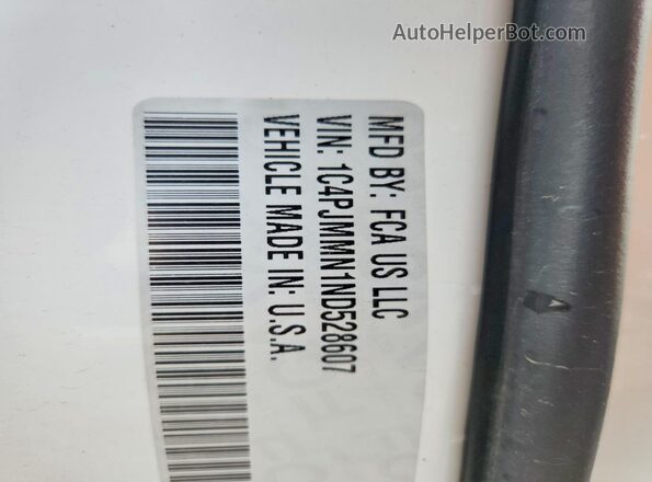 1C4PJMMN1ND528607 2022 JEEP CHEROKEE White VIN կոդի պիտակի տեսք