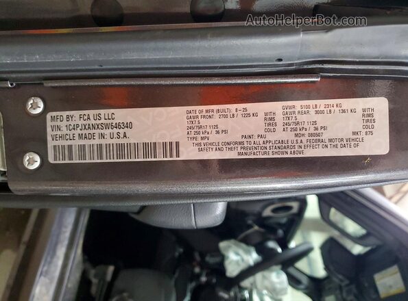 1C4PJXANXSW646340 2025 JEEP WRANGLER Gray Vista interior de 360 grados