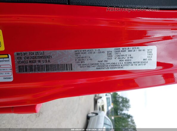 1C4PJXDN7SW555621 2025 JEEP WRANGLER Red Вид підкапотного простору