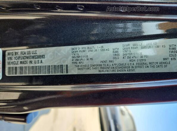 1C4PJXDN9SW538593 2025 JEEP WRANGLER Gray VIN կոդի պիտակի տեսք