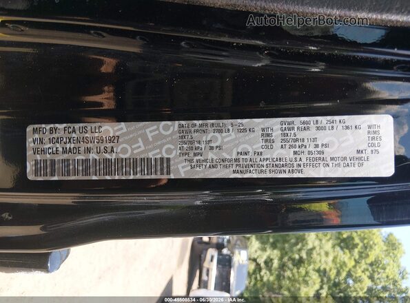 1C4PJXEN4SW591927 2025 JEEP WRANGLER Black Շարժիչի բաժամունքի տեսք